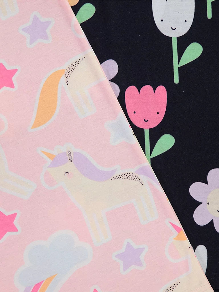 Unicorn Flower Nightdress 2 Pack