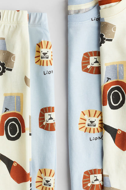 2-pack printed cotton pyjamas