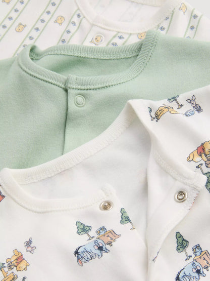 3pk Disney’s Winnie the Pooh Popper Sleepsuits