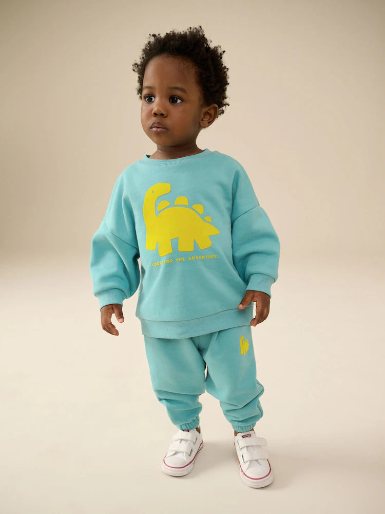 Dino Jersey Sweatshirt and Joggers Set