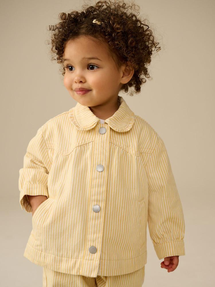 Ochre Yellow Stripe Shacket And Trousers