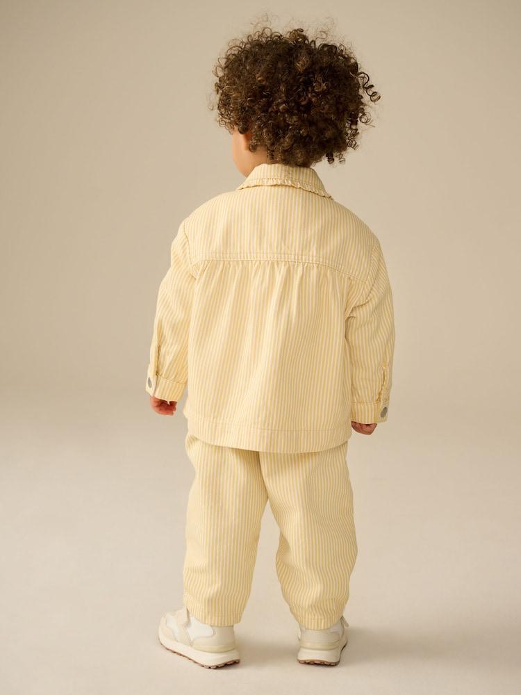 Ochre Yellow Stripe Shacket And Trousers
