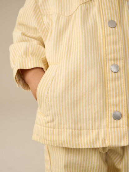 Ochre Yellow Stripe Shacket And Trousers