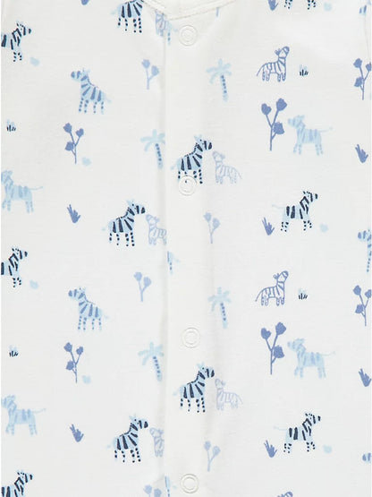 Assorted Zebra Sleepsuits 3 Pack